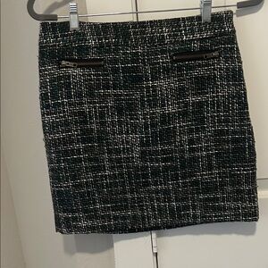 LOFT Black and White Tweed Pencil Skirt